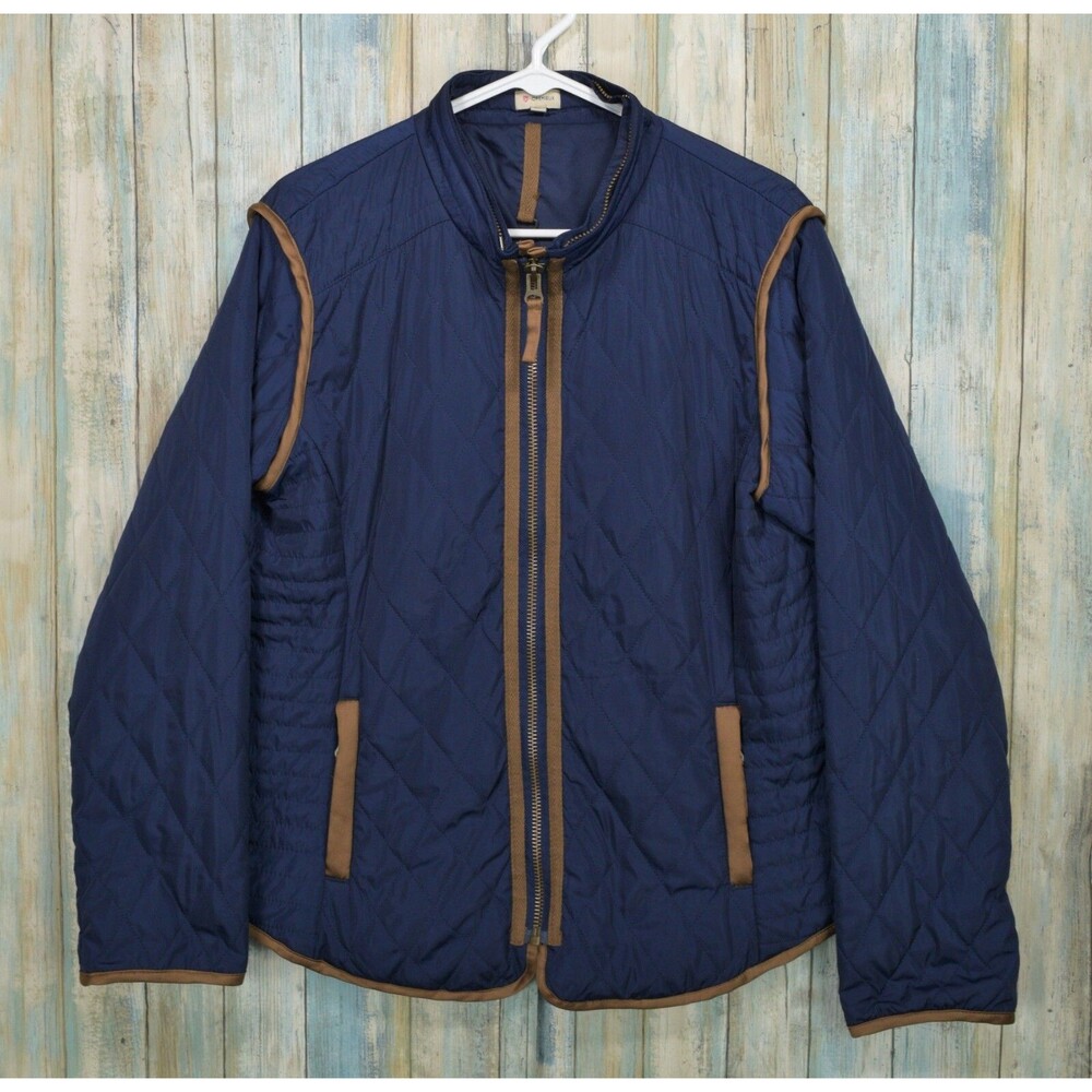 Vintage Daniel Cremieux Women's Quilted Jacket Size L Blue Lined Coat
